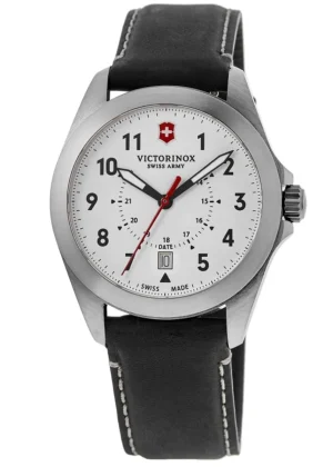 Heritage Quartz White Dial Black Leather Strap Men's Watch 241965