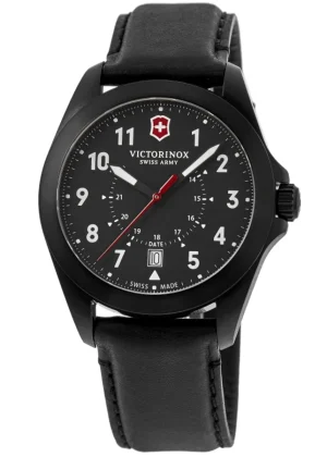 Heritage Quartz Black Dial Leather Strap Men's Watch 241970