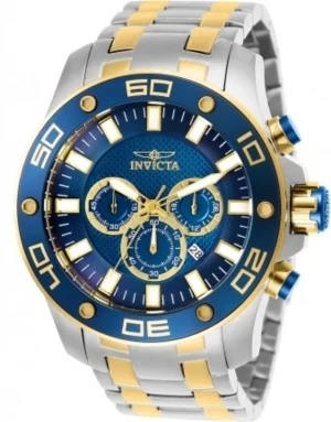 Pro Diver Chronograph Blue Dial Two-Stone Steel Men's Watch 26082