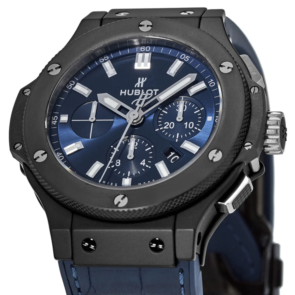 Big Bang 44mm Ceramic Case Blue Chronograph Dial Leather Strap Men's Watch 301.CI.7170.LR - Image 2
