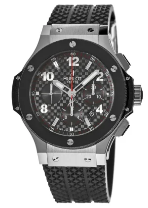 Big Bang 44mm Black Chronograph Ceramic Bezel Rubber Strap Men's Watch 301.SB.131.RX