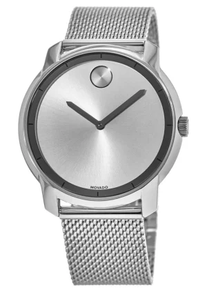Bold Silver Sunray Mesh Bracelet 44mm Men's Watch 3600260