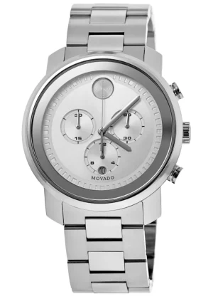 Bold Silver Chronograph Dial Steel Men's Watch 3600276