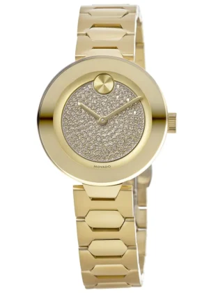 Bold Crystal Pave Dial Gold Tone Women's Watch 3600492