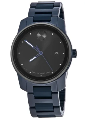 Bold Verso Quartz Black Dial Blue Ceramic and Steel Men's Watch 3600864