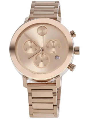 Bold Evolution Quartz Chronograph Rose Dial PVD Steel Unisex Watch 3600886