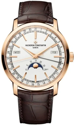 Complete Calendar Silver Dial Leather Strap Men's Watch 4010T/000R-B344
