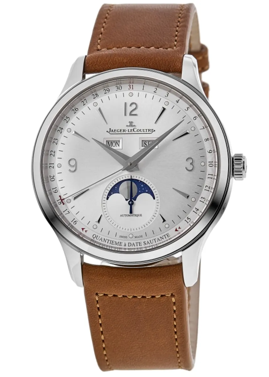 Master Control Calendar Silver Dial Tan Leather Strap Men's Watch 4148420