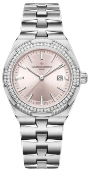 Overseas Automatic Rose Dial Diamond Bezel Steel Women's Watch 4605V/200A-B971