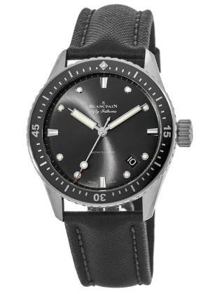 Fifty Fathoms Automatic Grey Dial Black Fabric Men's Watch 5000-1110-B52A