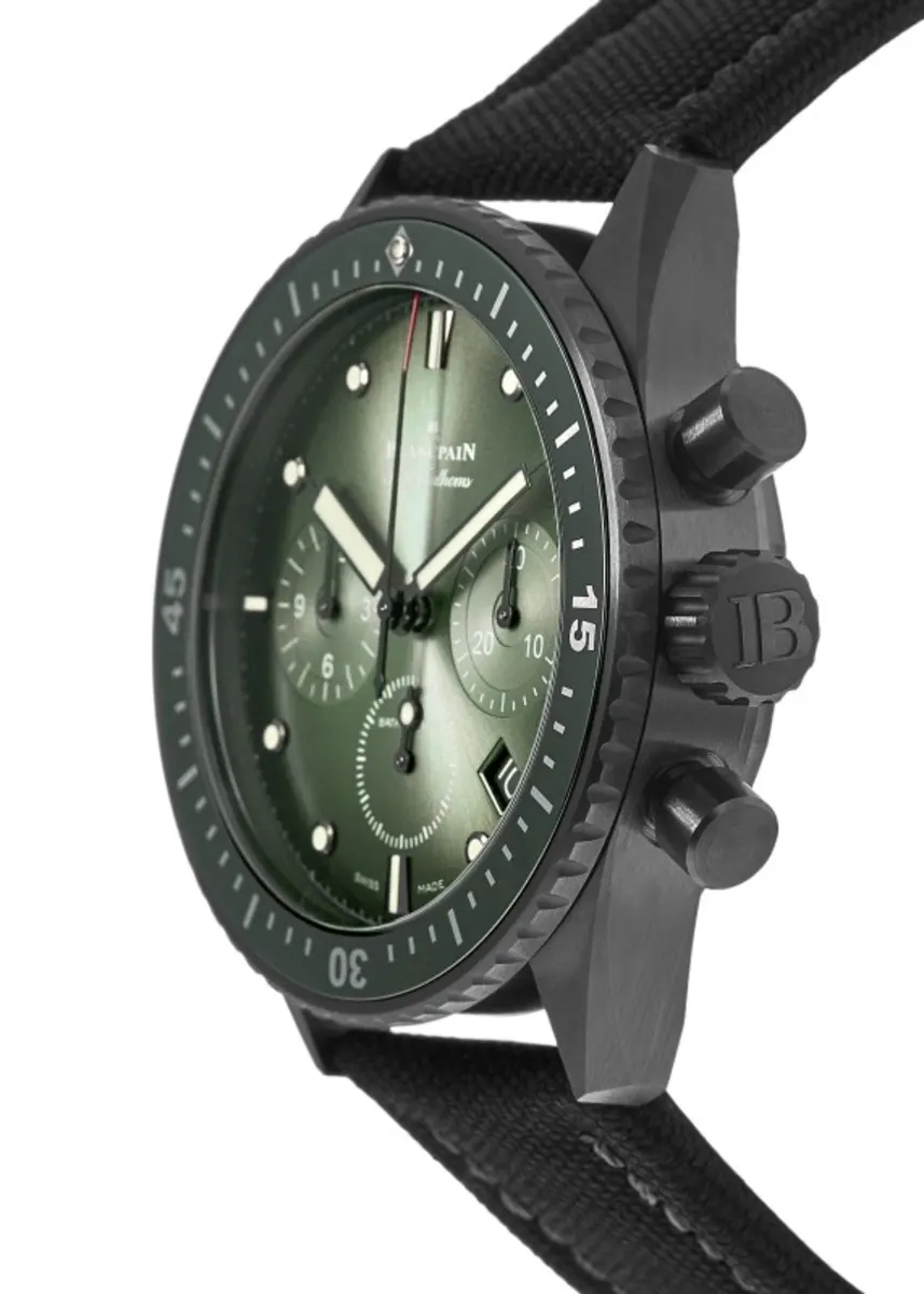 Fifty Fathoms Bathyscaphe Flyback Green Chronograph Dial Ceramic Men's Watch 5200-0153-B52A - Image 3