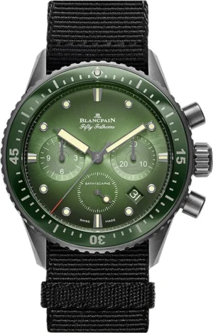 Fifty Fathoms Bathyscaphe Flyback Chronograph Green Dial Men's Watch 5200-0153-NABA