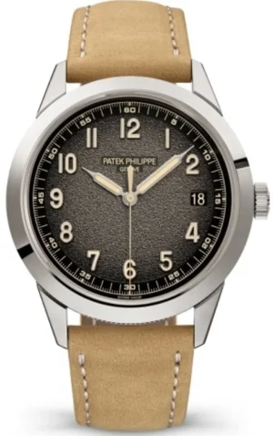 Calatrava Grey Dial Leather Strap Men's Watch 5226G-001