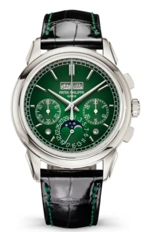Grand Complications Manual Winding Green Chronograph Dial Leather Strap Men's Watch 5270P-014