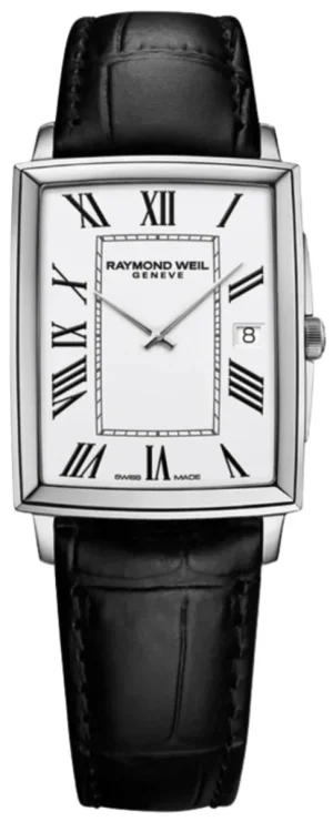 Toccata Classic Quartz White Dial Black Leather Strap Men's Watch 5425-STC-00300