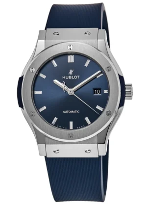 Classic Fusion Automatic 42mm Blue Dial Titanium Case Rubber Strap Men's Watch 542.NX.7170.RX