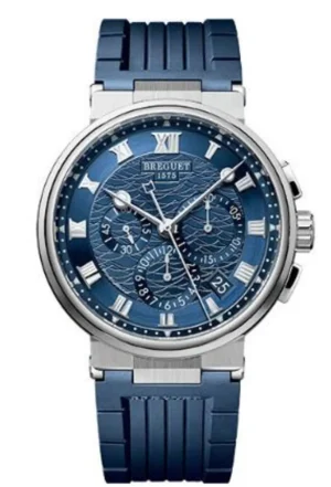 Marine Chronograph Blue Dial Rubber Strap Men's Watch 5527BB/Y2/5WV