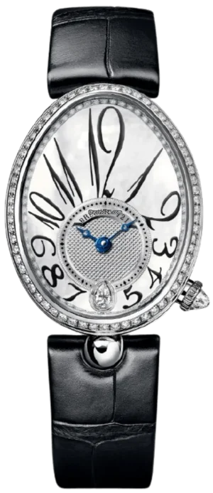 Reine de Naples Automatic White Dial Diamond Leather Strap Women's Watch 8918BB58964D00D3L