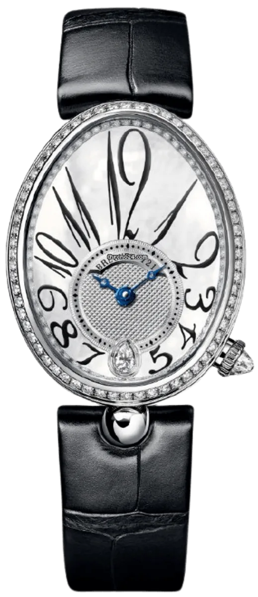 Reine de Naples Automatic White Dial Diamond Leather Strap Women's Watch 8918BB58964D00D3L