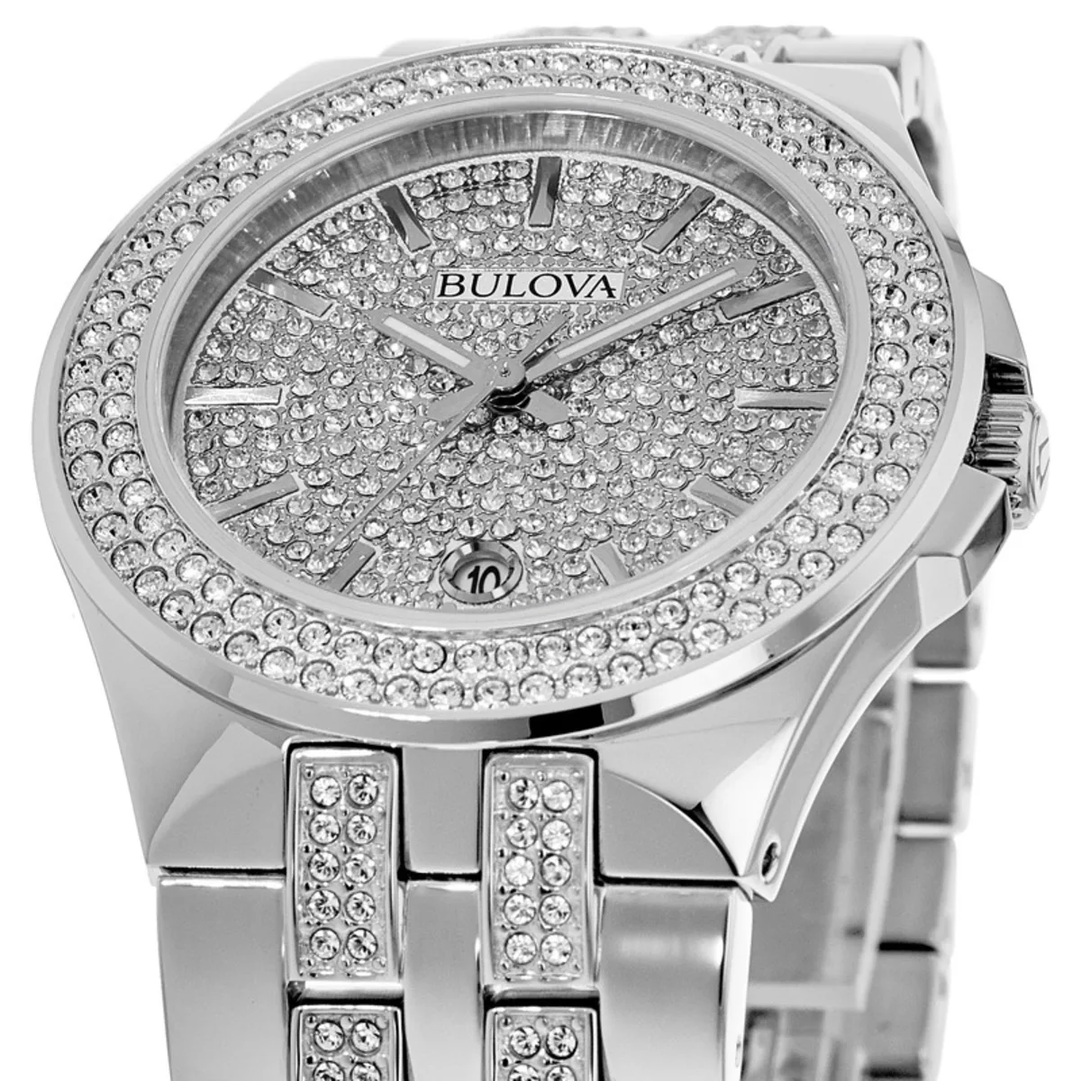 Crystal Swarovski Crystal Pave Dial Stainless Steel Men's Watch 96B235 - Image 2