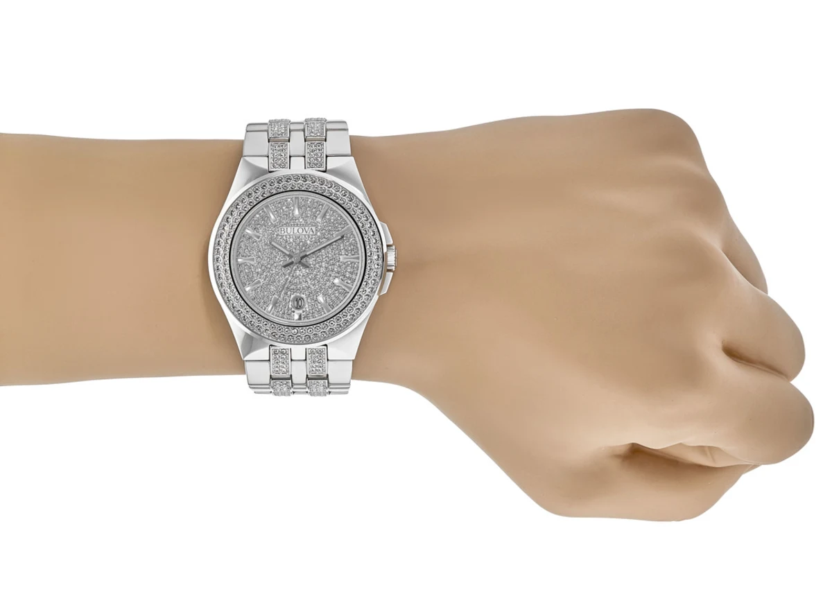 Crystal Swarovski Crystal Pave Dial Stainless Steel Men's Watch 96B235 - Image 3