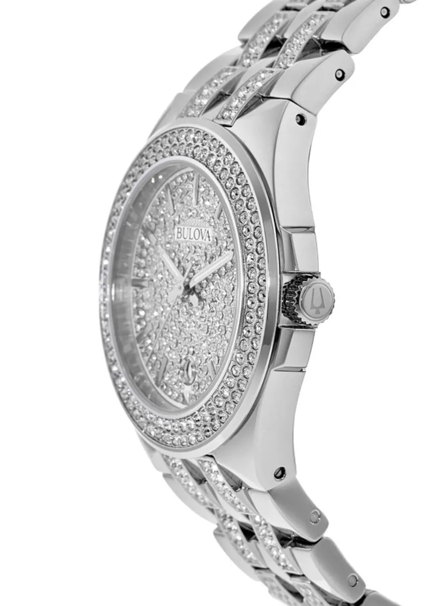 Crystal Swarovski Crystal Pave Dial Stainless Steel Men's Watch 96B235 - Image 4