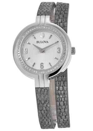 Rhapsody Silver Dial Sliver Lizard Strap Women's Watch 96R236