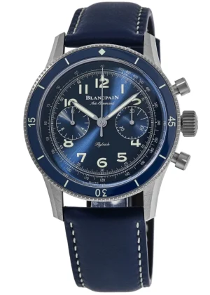 Air Command Flyback Chronograph Blue Dial Leather Strap Men's Watch AC02-12B40-63A