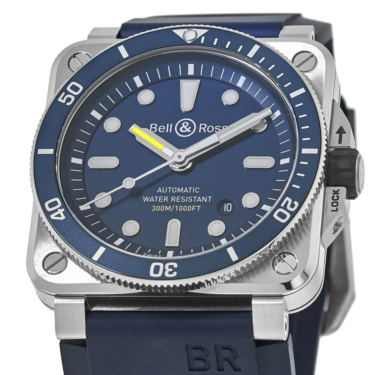 BR 03-92 Diver Blue Automatic Rubber Strap Men's Watch BR0392-D-BU-ST/SRB - Image 2