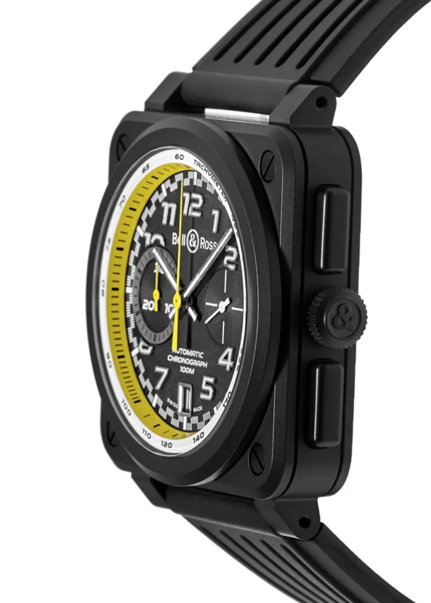 BR 03-94 Limited Edition Black Ceramic Rubber Strap Men's Watch BR0394-RS20/SRB - Image 2