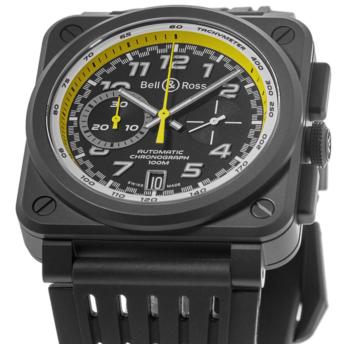 BR 03-94 Limited Edition Black Ceramic Rubber Strap Men's Watch BR0394-RS20/SRB - Image 3