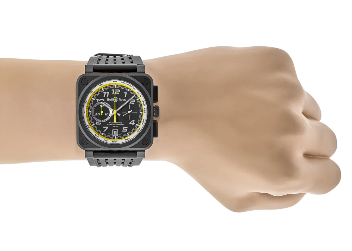 BR 03-94 Limited Edition Black Ceramic Rubber Strap Men's Watch BR0394-RS20/SRB - Image 4