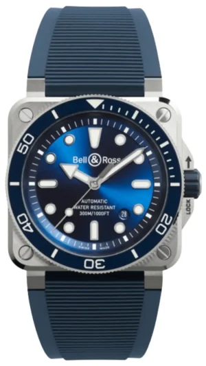 BR 03 Automatic Diver Blue Dial Rubber Strap Men's Watch BR03A-D-BLU-ST/SRB