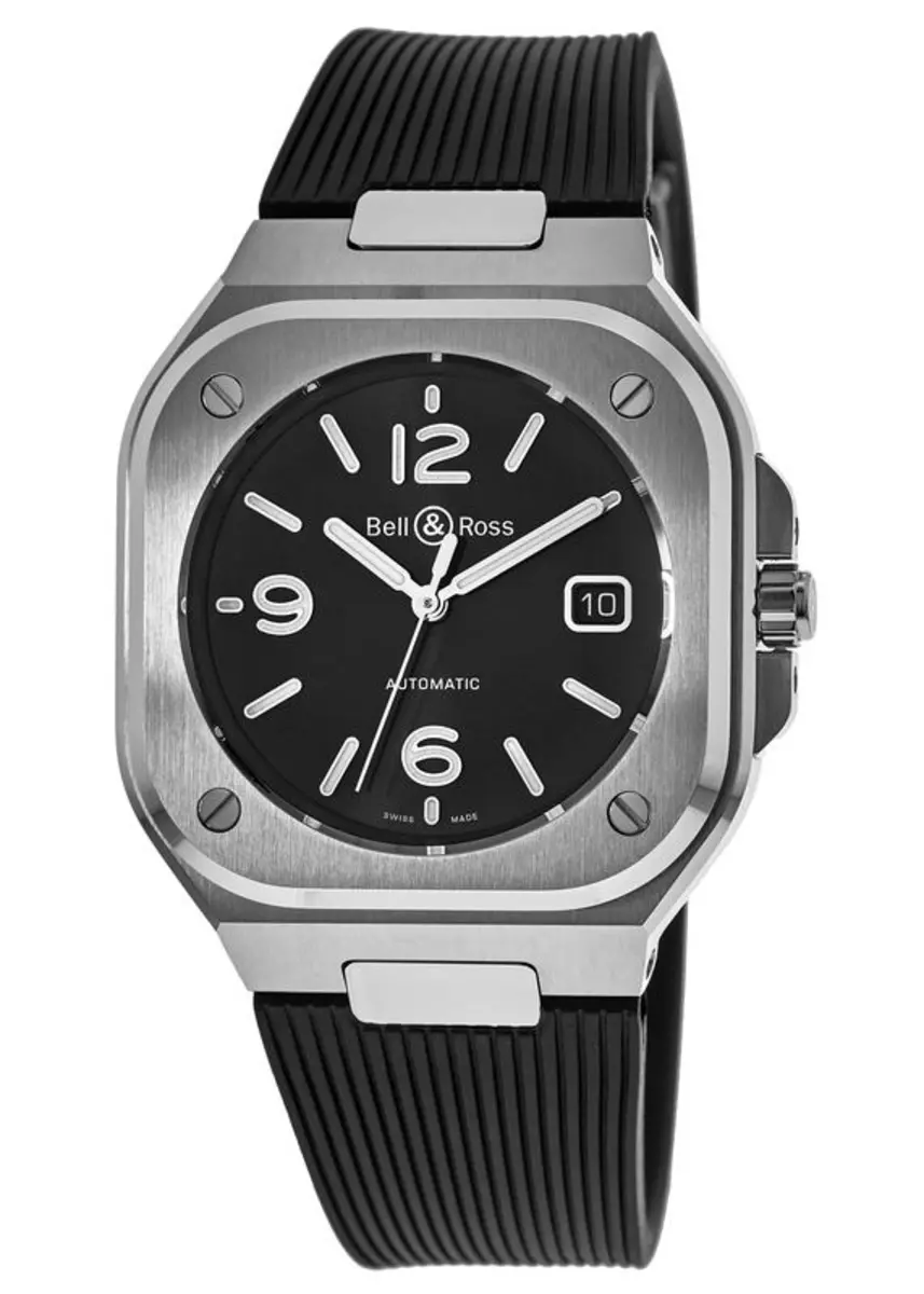 BR 05 Black Dial Rubber Strap Men's Watch BR05A-BL-ST/SRB
