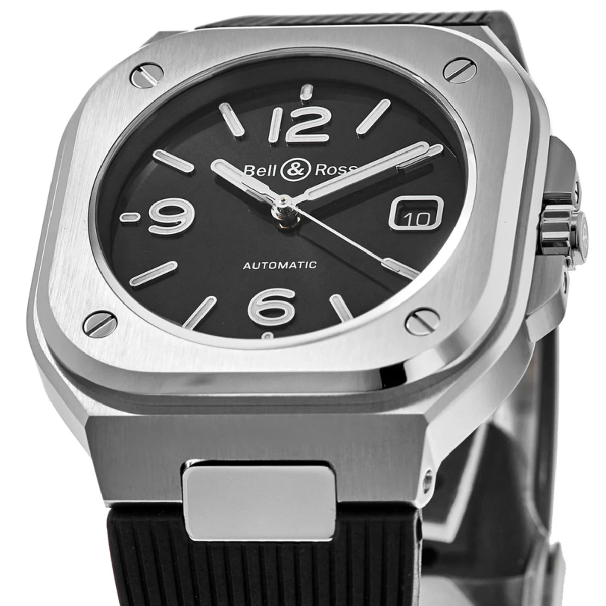 BR 05 Black Dial Rubber Strap Men's Watch BR05A-BL-ST/SRB - Image 2