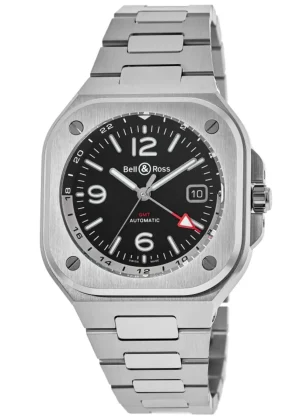 BR 05 GMT Black Dial Steel Men's Watch BR05G-BL-ST/SST