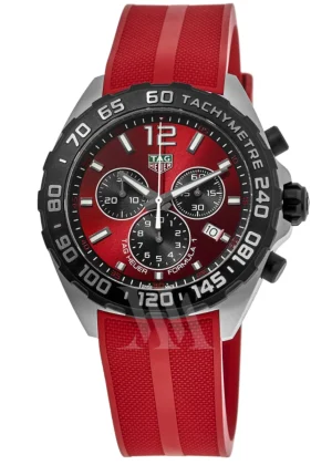 Formula 1 Quartz Chronograph Red Dial Rubber Strap Men's Watch CAZ101AN.FT8055