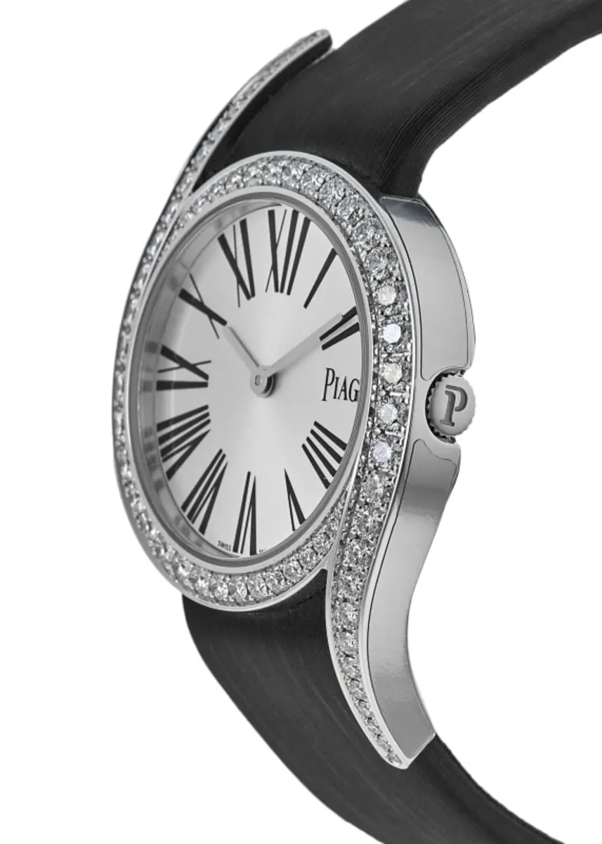 Limelight Gala Silver Dial 18K White Gold Diamond Bezel Satin Strap Women's Watch G0A38160 - Image 3