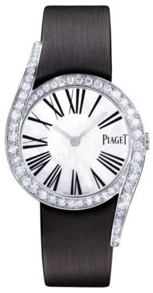 Limelight Gala Mother of Pearl Dial Diamond Black Satin Strap Women's Watch G0A41260