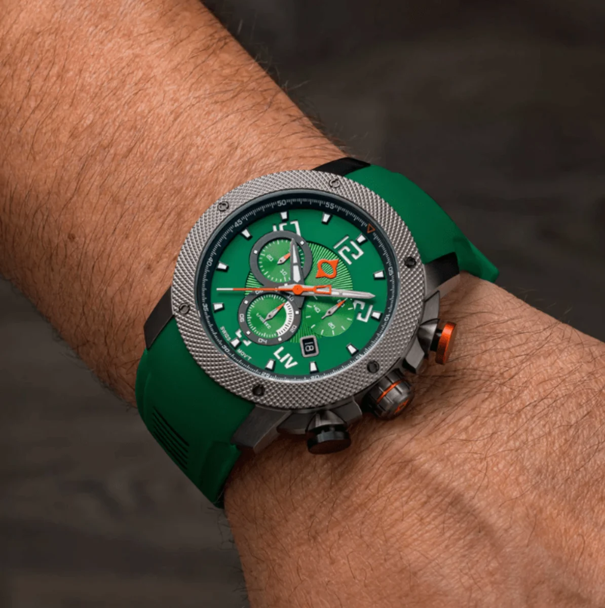 Genesis GX1 Python Green Silicone Strap Swiss Men's Watch GX1GR - Image 2