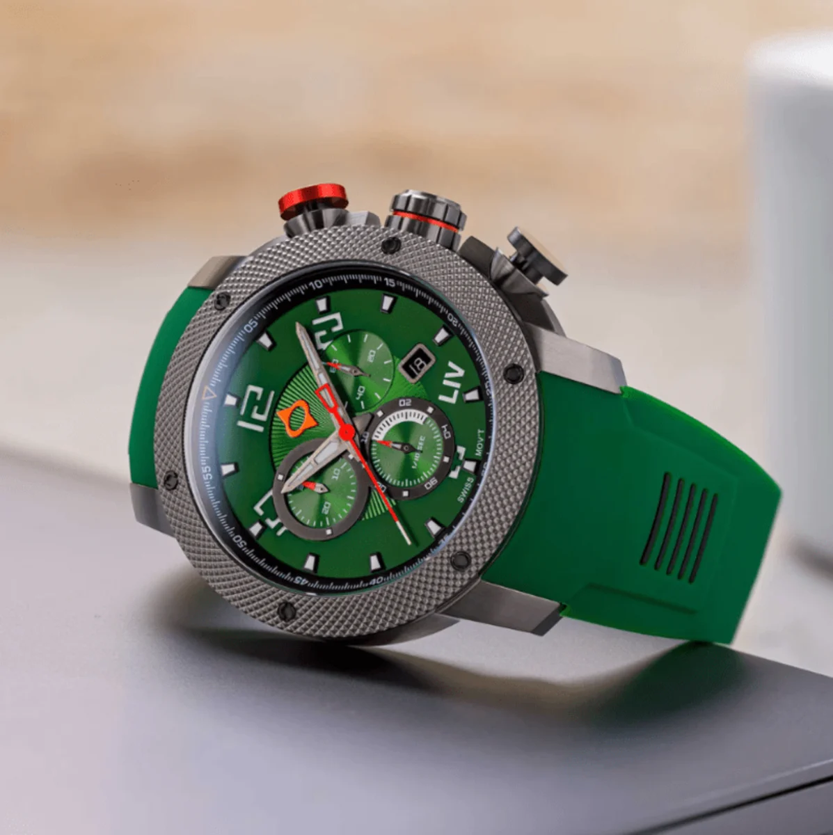 Genesis GX1 Python Green Silicone Strap Swiss Men's Watch GX1GR - Image 5