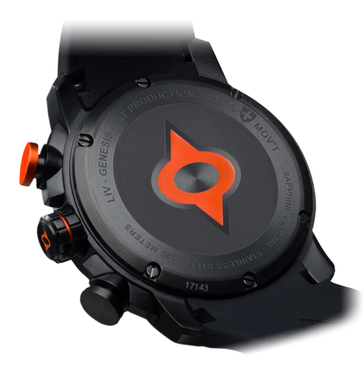Genesis GX1 Signature Orange Silicone Strap Swiss Men's Watch GX1OR - Image 2