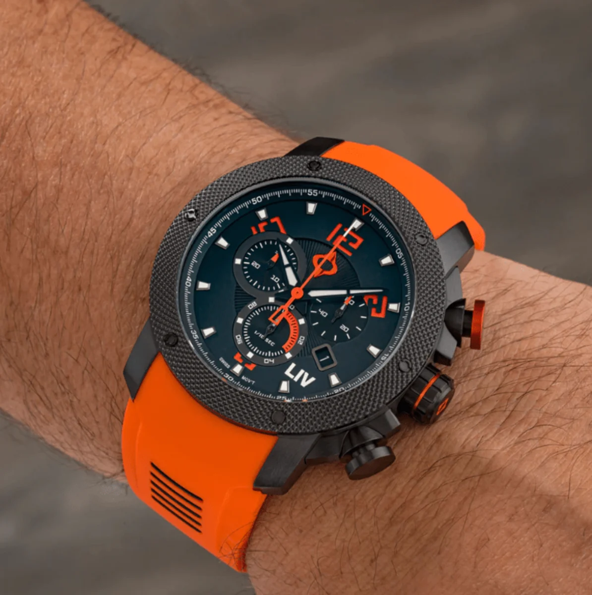 Genesis GX1 Signature Orange Silicone Strap Swiss Men's Watch GX1OR - Image 3