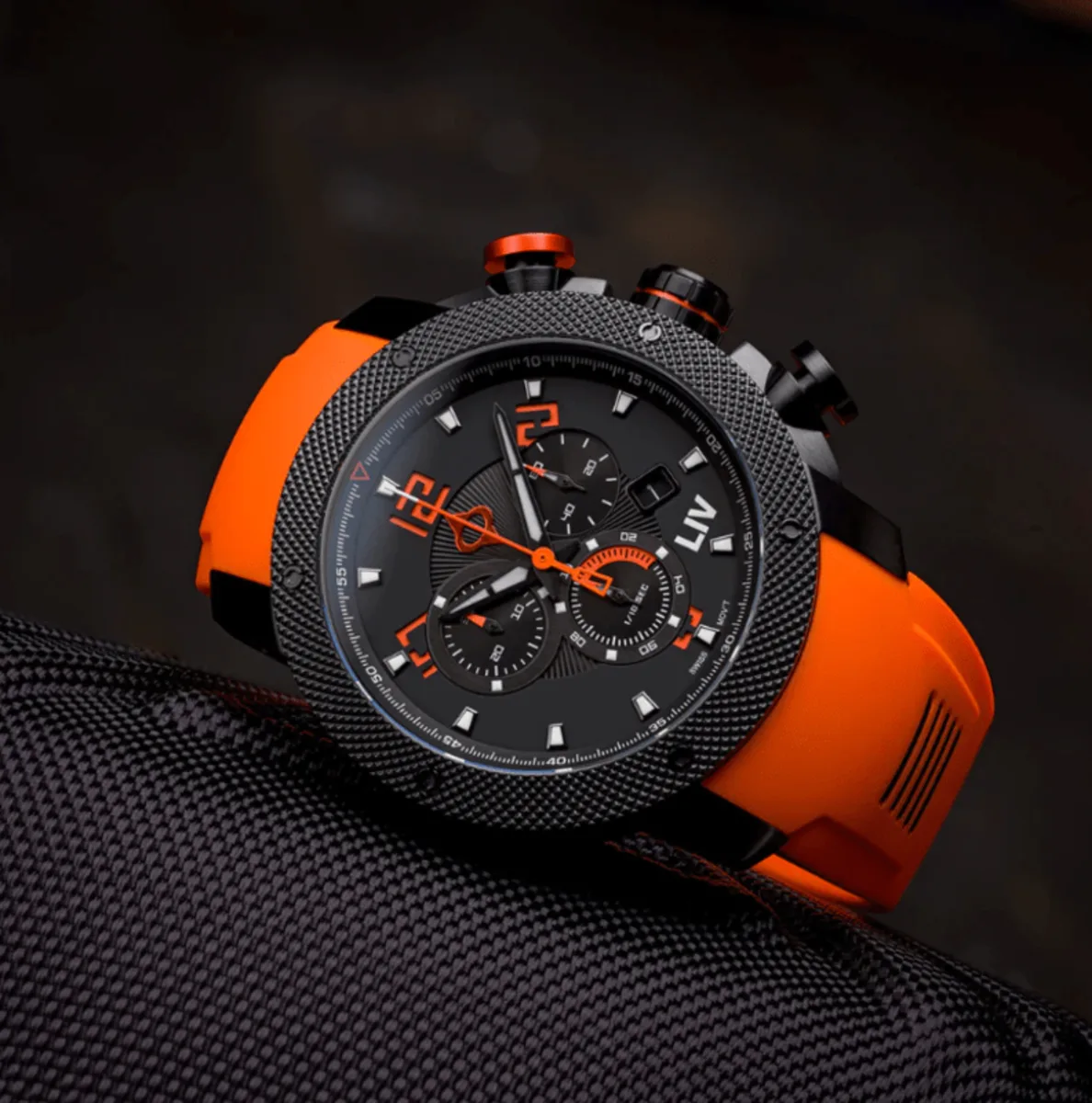 Genesis GX1 Signature Orange Silicone Strap Swiss Men's Watch GX1OR - Image 6