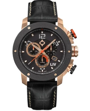Genesis GX1 Rose Gold Leather Strap Swiss Men's Watch GX1RGL