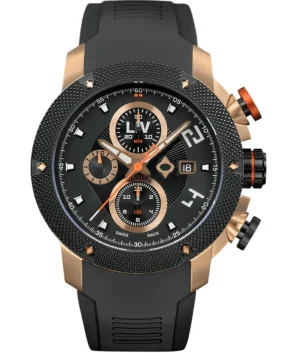 Genesis GX-AC Black Rose Silicone Strap Swiss Men's Watch GXACBRR