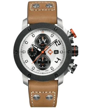 Genesis GX-AC Swiss Panda Pilot Leather Strap Swiss Men's Watch GXACPLB