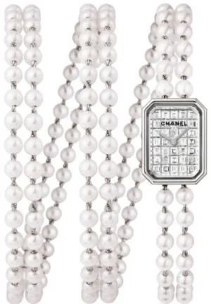 Premiere Diamond Dial Pearl White Gold Strands Bracelet Women's Watch H2032