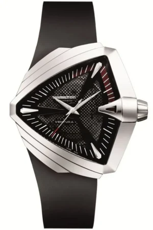 Ventura Automatic XXL Black Dial Black Rubber Strap Men's Watch H24655331