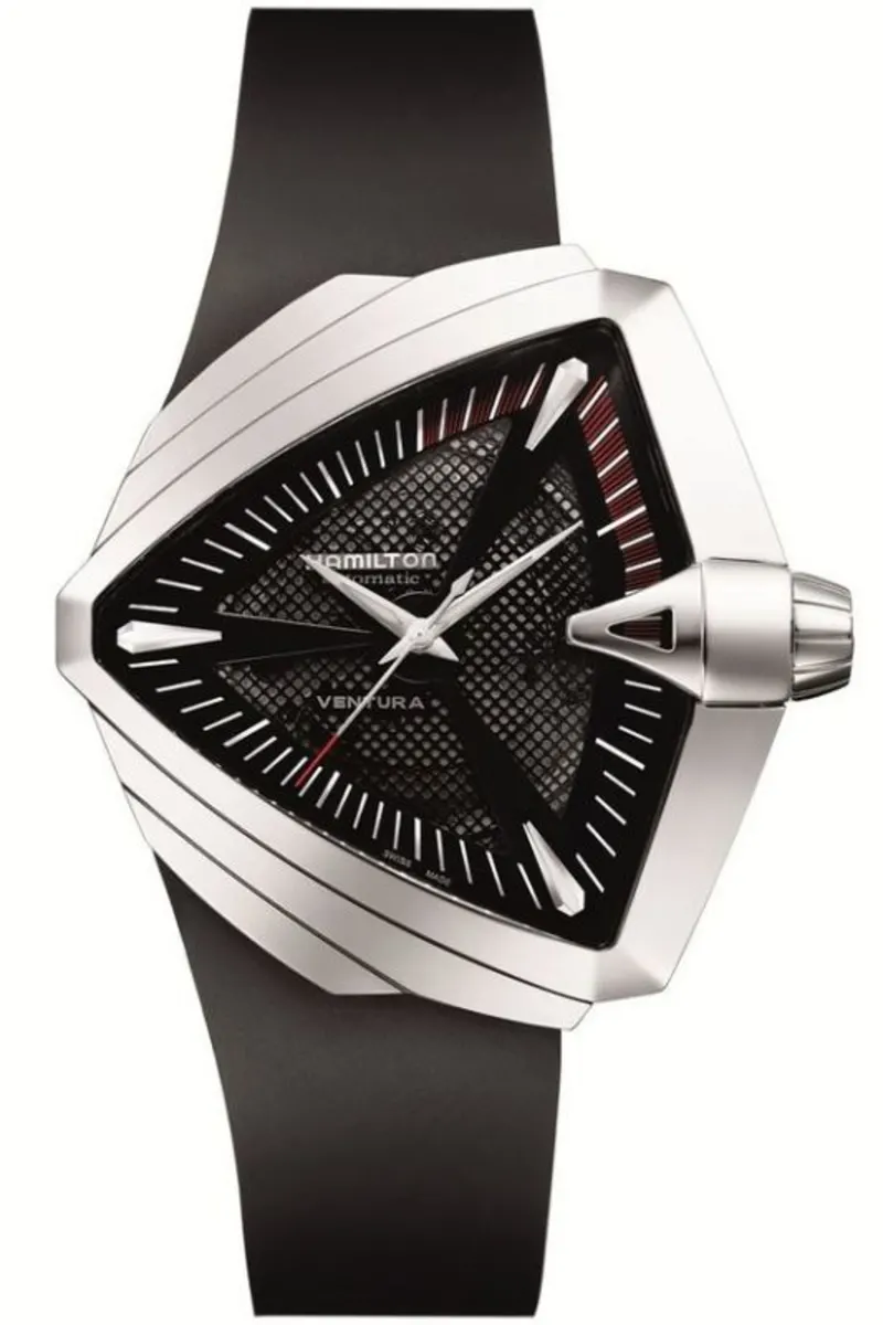 Ventura Automatic XXL Black Dial Black Rubber Strap Men's Watch H24655331